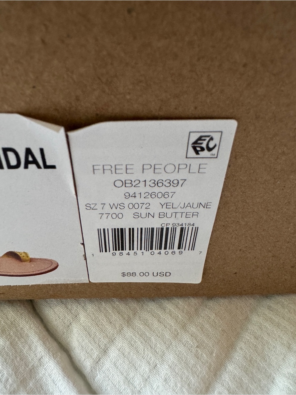 Free People Amelie yellow leather sandals, size 7 - Picture 10 of 11